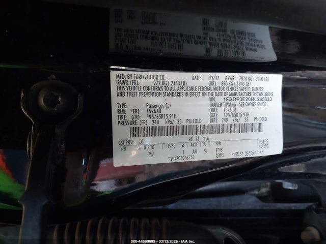 Ford FOCUS S 2017 1FADP3E20HL245633 Image 9
