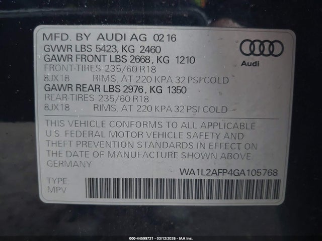 2016 AUDI Q5 WA1L2AFP4GA105768 Photo 8