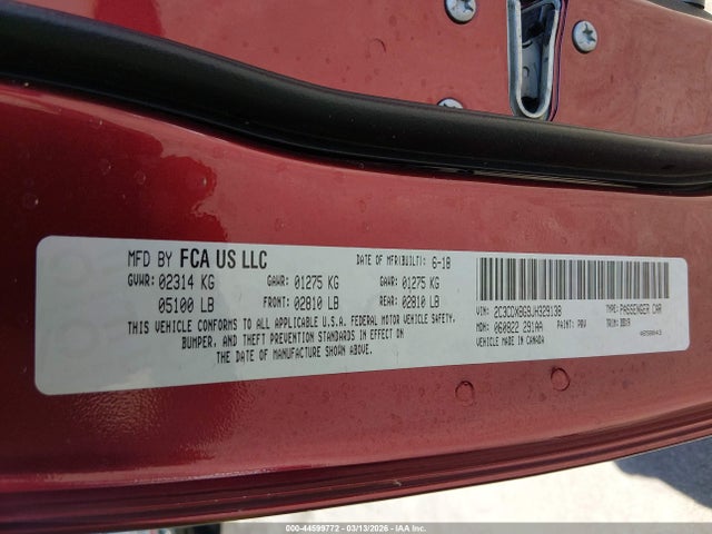 Продажа на аукционе авто 2018 Dodge Charger Sxt Rwd, vin: 2C3CDXBG9JH329138, номер лота: 44599772