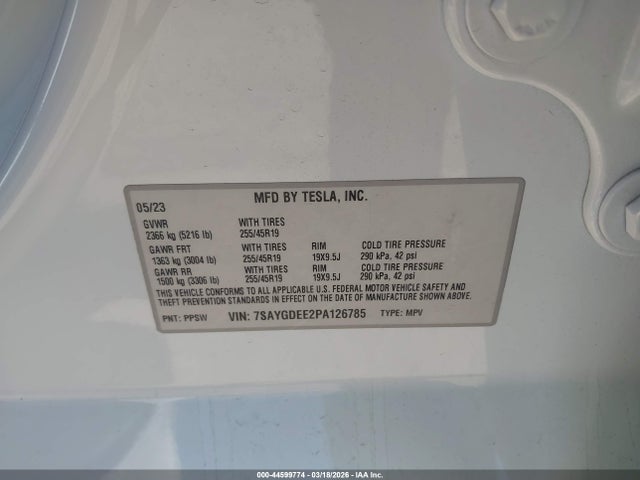 2023 TESLA MODEL Y 7SAYGDEE2PA126785 Photo 8