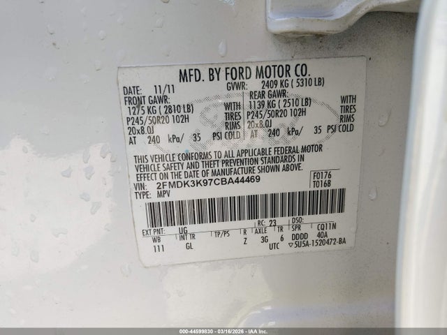 2012 FORD EDGE 2FMDK3K97CBA44469 Photo 8
