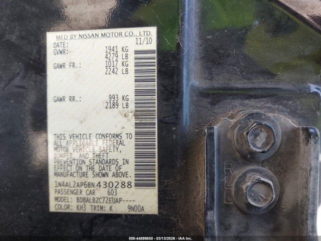 2011 NISSAN ALTIMA 1N4AL2AP6BN430288 Photo 8