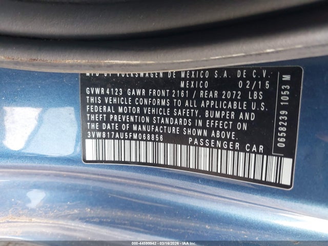 3VW817AU5FM068856 Volkswagen Golf Tsi S 2-door