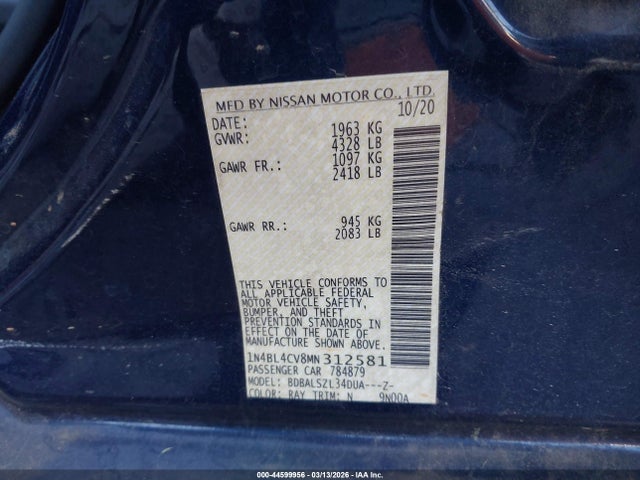 2021 NISSAN ALTIMA 1N4BL4CV8MN312581 Photo 8