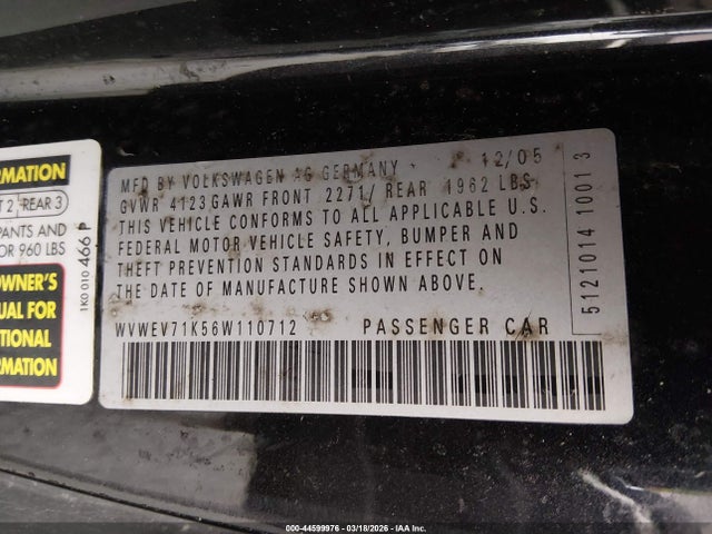2006 VOLKSWAGEN GTI WVWEV71K56W110712 Photo 8