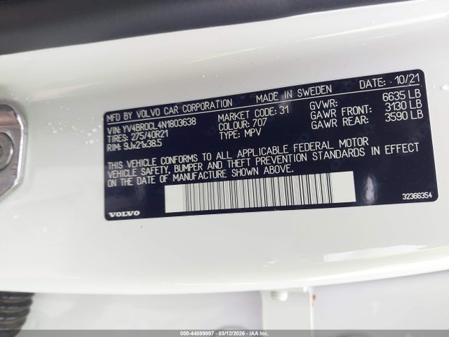 2022 VOLVO XC90 RECHARGE PLUG-IN HYBRID YV4BR0CL4N1803638 Photo 8