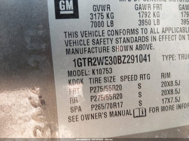 Aukcja sprzedaży 2011 Gmc Sierra 1500 Slt, vin: 1GTR2WE30BZ291041, numer aukcji: 44600018