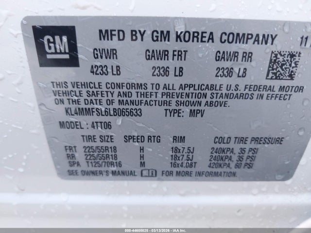 Aukcja sprzedaży 2020 Buick Encore Gx Fwd Essence, vin: KL4MMFSL6LB065633, numer aukcji: 44600025