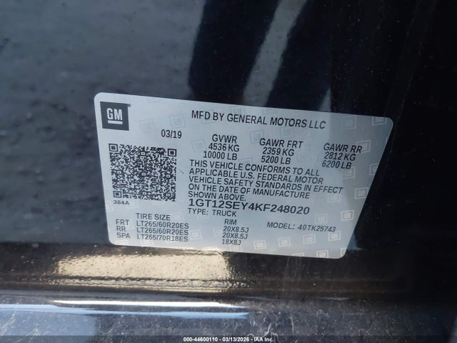 1GT12SEY4KF248020 GMC Sierra 2500hd Denali