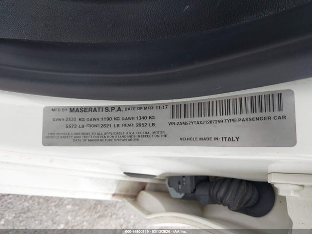 2018 MASERATI GHIBLI ZAM57YTAXJ1287259 Photo 8