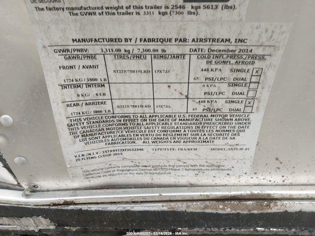 1STX9YJ2XFJ532346 Airstream Travel