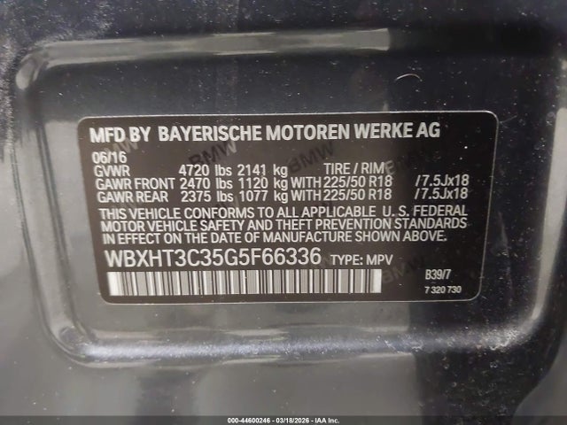 Продаж на аукціоні авто 2016 Bmw X1 Xdrive28i, vin: WBXHT3C35G5F66336, номер лоту: 44600246