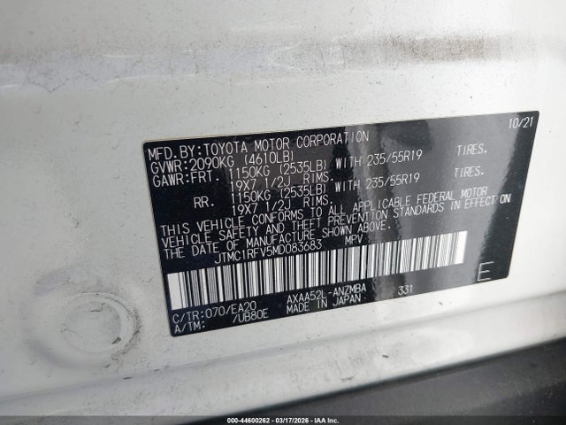 2021 TOYOTA RAV4 JTMC1RFV5MD083683 Photo 8