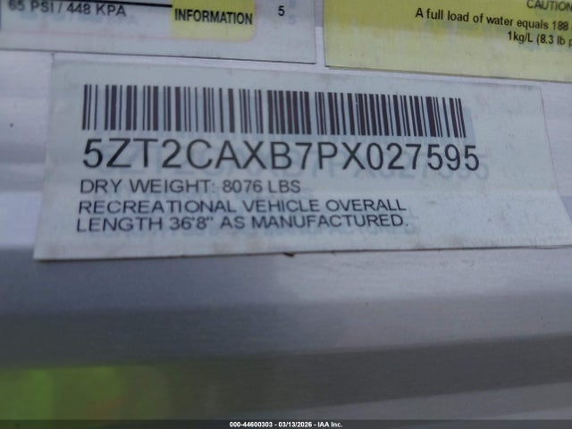 44600303 :رقم المزاد ، 5ZT2CAXB7PX027595 vin ، 2023 Coachmen Catalina مزاد بيع