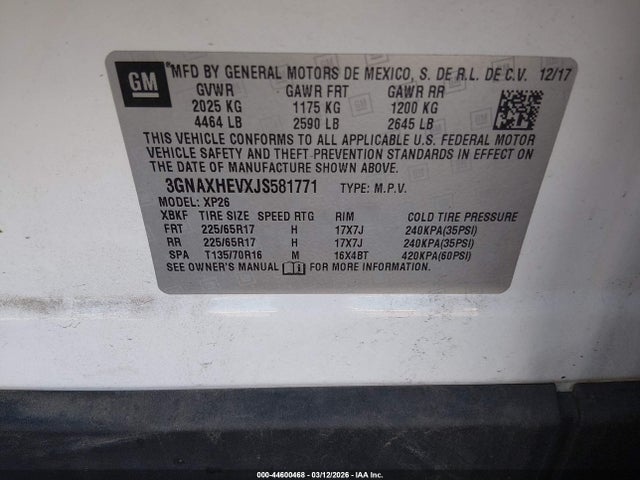 Chevrolet EQUINOX LS 2018 3GNAXHEVXJS581771 Image 9