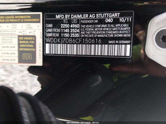 Auction sale of the 2012 Mercedes-benz E 550, vin: WDDKJ7DB6CF150616, lot number: 44600565