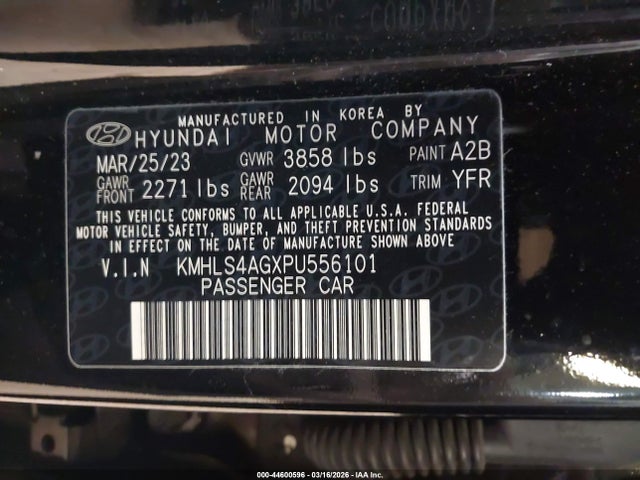Aukcja sprzedaży 2023 Hyundai Elantra Sel, vin: KMHLS4AGXPU556101, numer aukcji: 44600596