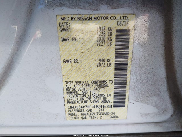 Nissan Altima 2.5 Sr 2017 1N4AL3AP2HC489638 Image 9