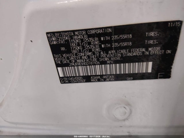 Aukcja sprzedaży 2016 Toyota Rav4 Se, vin: JTMJFREV4GD181926, numer aukcji: 44600664