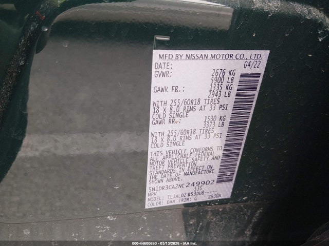 2022 NISSAN PATHFINDER 5N1DR3CA2NC249902 Photo 8