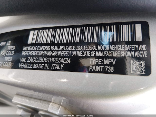 ZACCJBDB1HPE54524 Jeep Renegade Limited 4x4