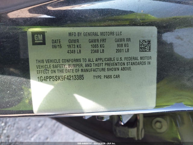 Aukcja sprzedaży 2015 Buick Verano, vin: 1G4PP5SK9F4213385, numer aukcji: 44600707