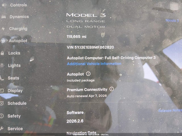 Продаж на аукціоні авто 2021 Tesla Model 3 Long Range Dual Motor All-wheel Drive, vin: 5YJ3E1EB9MF862820, номер лоту: 44600916