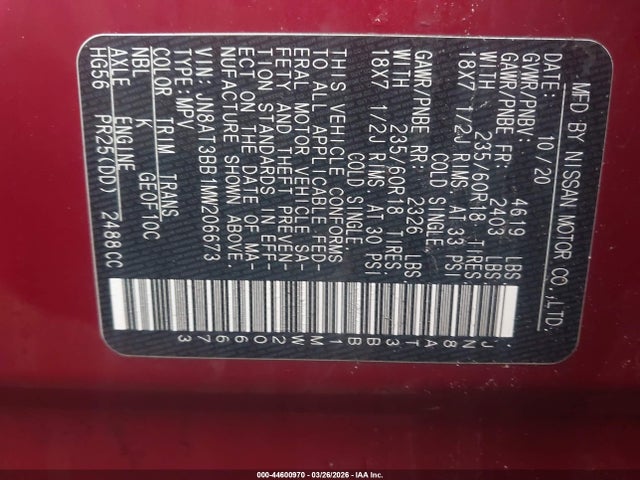 2021 NISSAN ROGUE JN8AT3BB1MW206673 Photo 8