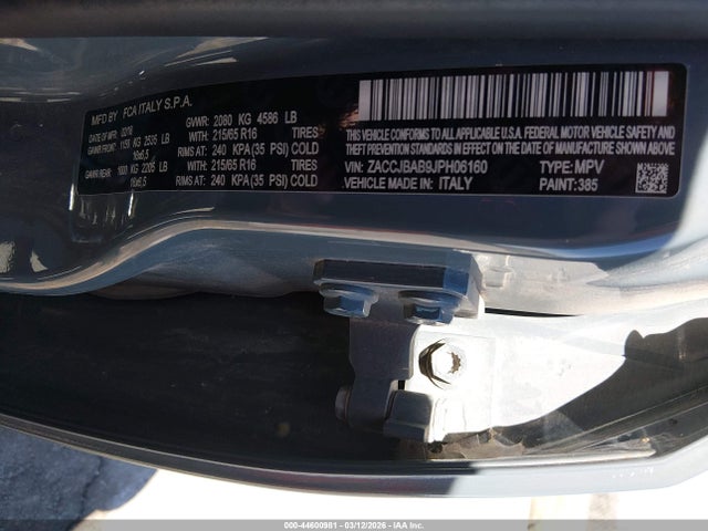 Продаж на аукціоні авто 2018 Jeep Renegade Sport 4x4, vin: ZACCJBAB9JPH06160, номер лоту: 44600981