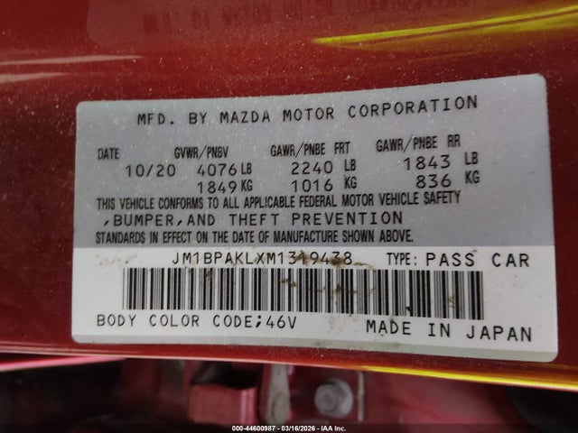 2021 MAZDA MAZDA3 JM1BPAKLXM1319438 Photo 8