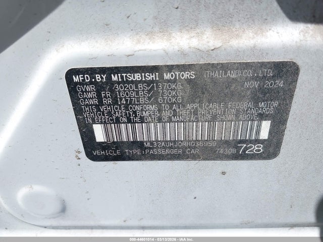 2024 MITSUBISHI MIRAGE ML32AUHJ0RH036959 Photo 8