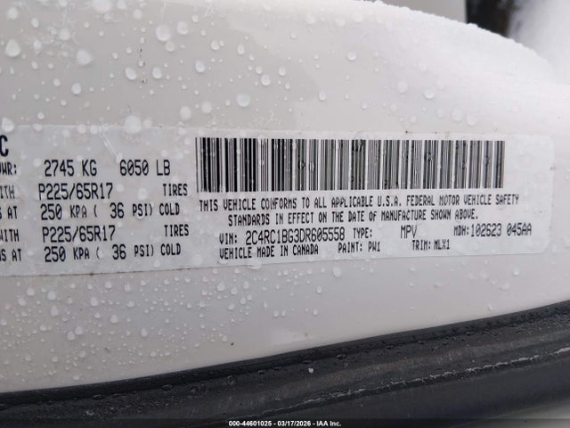 Aukcja sprzedaży 2013 Chrysler Town & Country Touring, vin: 2C4RC1BG3DR605558, numer aukcji: 44601025
