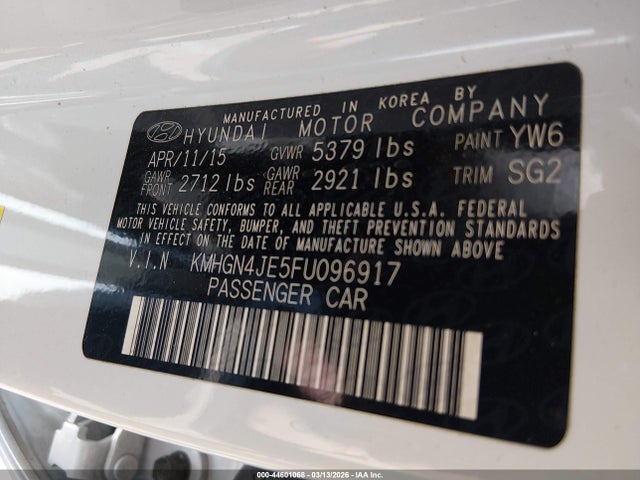 2015 HYUNDAI GENESIS KMHGN4JE5FU096917 Photo 8