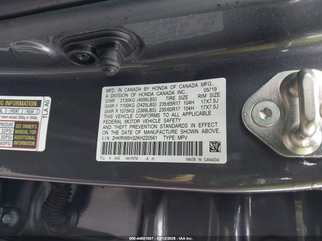 Aukcja sprzedaży 2019 Honda Cr-v Lx, vin: 2HKRW6H32KH220561, numer aukcji: 44601087