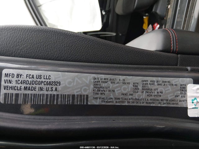Продажа на аукционе авто 2023 Dodge Durango Gt Awd, vin: 1C4RDJDG0PC682329, номер лота: 44601136