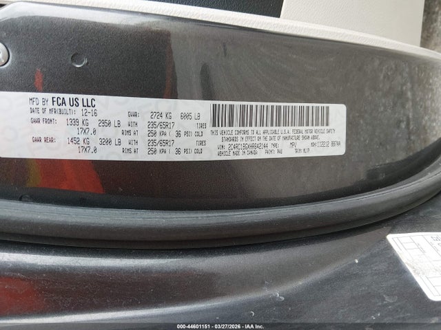 44601151 :رقم المزاد ، 2C4RC1BGXHR642144 vin ، 2017 Chrysler Pacifica Touring-l مزاد بيع