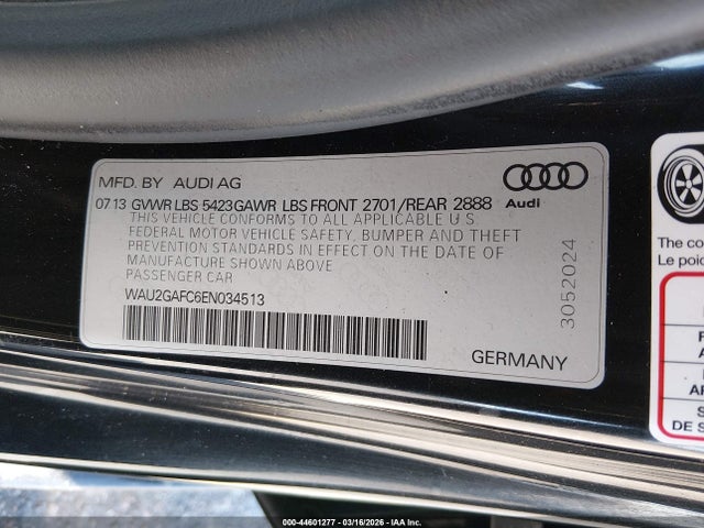 Aukcja sprzedaży 2014 Audi A7 3.0t Premium Plus, vin: WAU2GAFC6EN034513, numer aukcji: 44601277