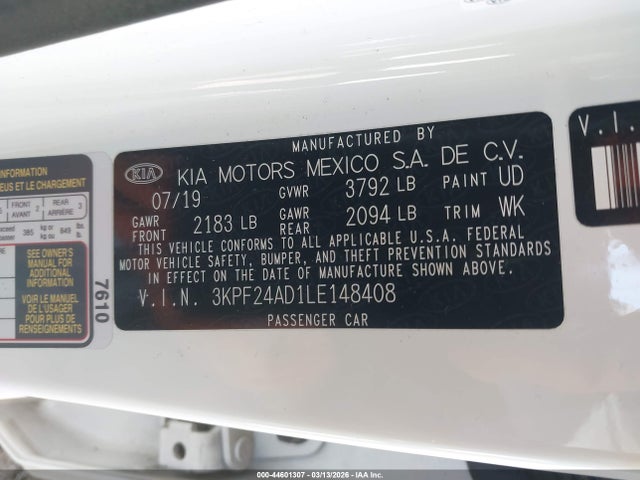 2020 KIA FORTE 3KPF24AD1LE148408 Photo 8