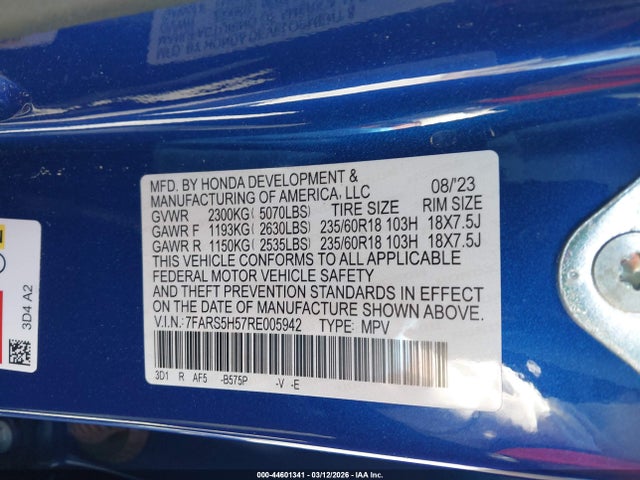 7FARS5H57RE005942 Honda Cr-v Hybrid Sport