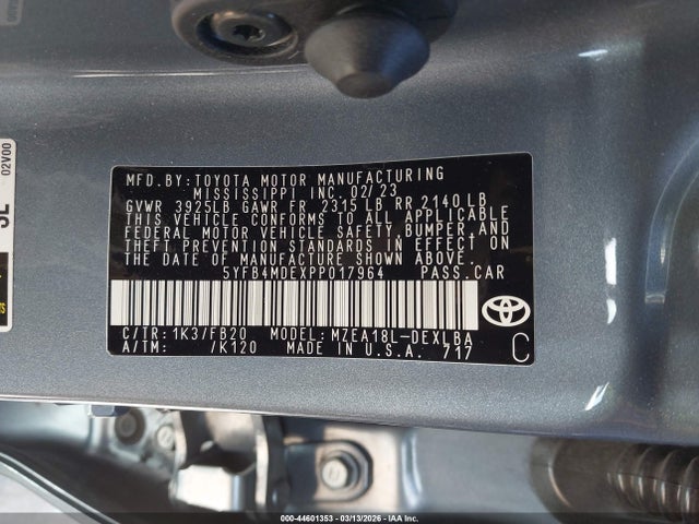 Toyota COROLLA LE 2023 5YFB4MDEXPP017964 Image 9