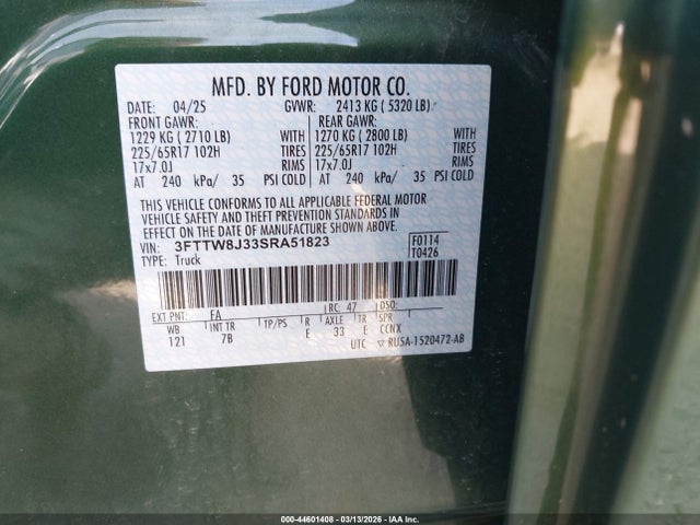 2025 FORD MAVERICK 3FTTW8J33SRA51823 Photo 8