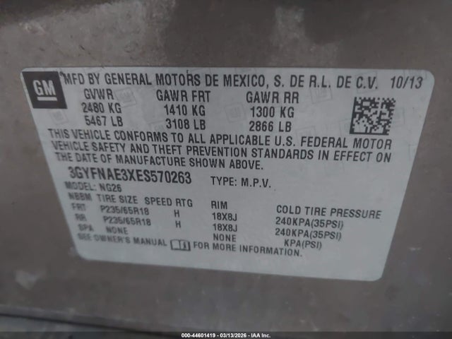 2014 CADILLAC SRX 3GYFNAE3XES570263 Photo 8