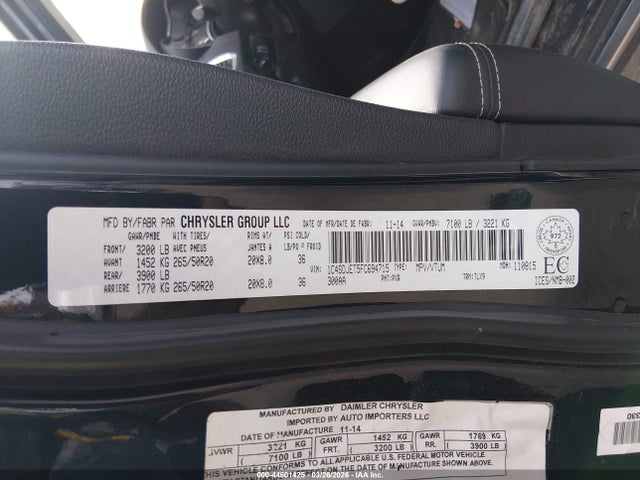 Aukcja sprzedaży 2015 Dodge Durango Citadel, vin: 1C4SDJET5FC694715, numer aukcji: 44601425