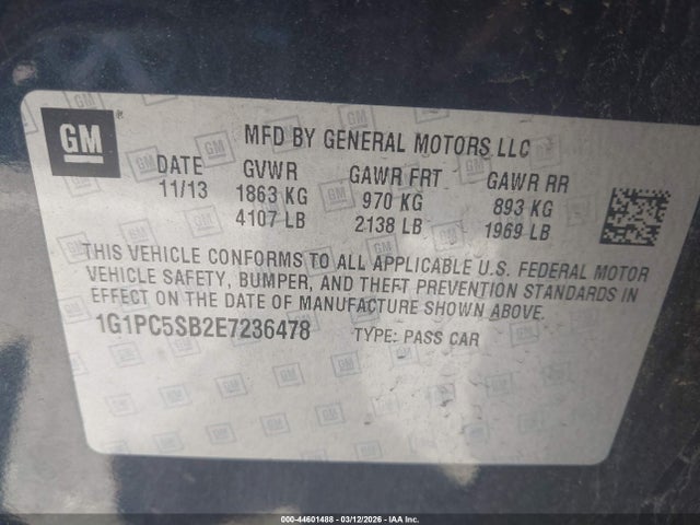 Chevrolet Cruze 1lt Auto 2014 1G1PC5SB2E7236478 Image 9