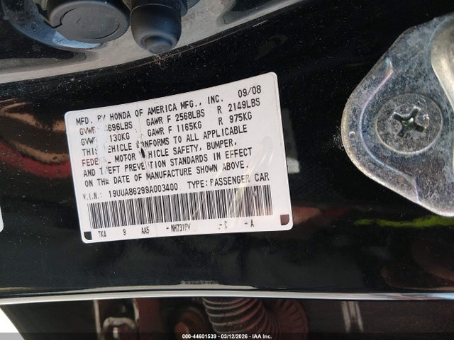 2009 ACURA TL 19UUA86299A003400 Photo 8