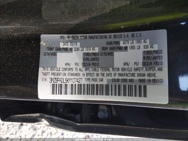 2019 MAZDA MAZDA3 3MZBPADL5KM107427 Photo 8