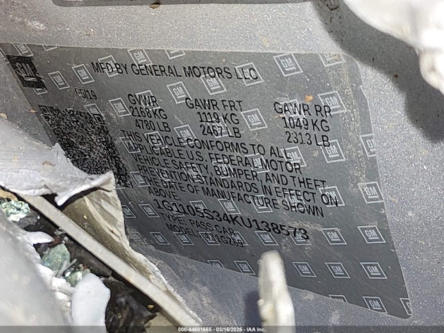 1G1105S34KU138573 Chevrolet Impala Premier