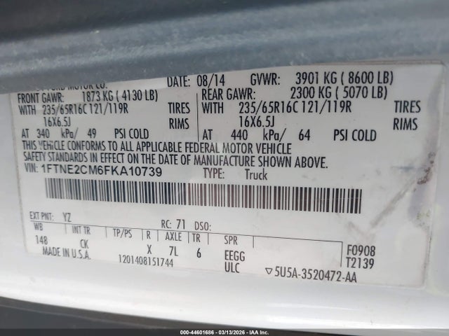 Ford Transit-150 2015 1FTNE2CM6FKA10739 Image 9