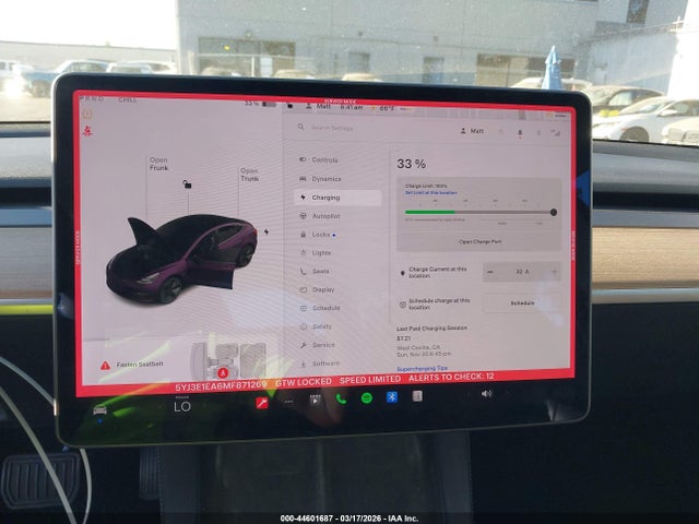 Продаж на аукціоні авто 2021 Tesla Model 3 Standard Range Plus Rear-wheel Drive, vin: 5YJ3E1EA6MF871269, номер лоту: 44601687