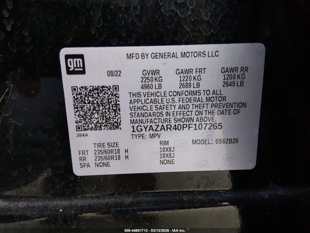 Aukcja sprzedaży 2023 Cadillac Xt4 Fwd Luxury, vin: 1GYAZAR40PF107265, numer aukcji: 44601712